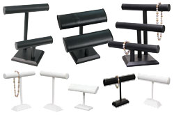 faux leather t-bar displays