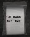100pcs Zip Lock Bags - 3" x 3"