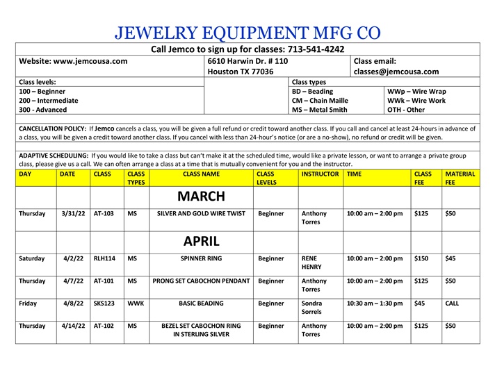 Jewelry Making Classes Jemco Houston, TX
