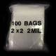 1000pcs Zip Lock Bags - 2" x 2"